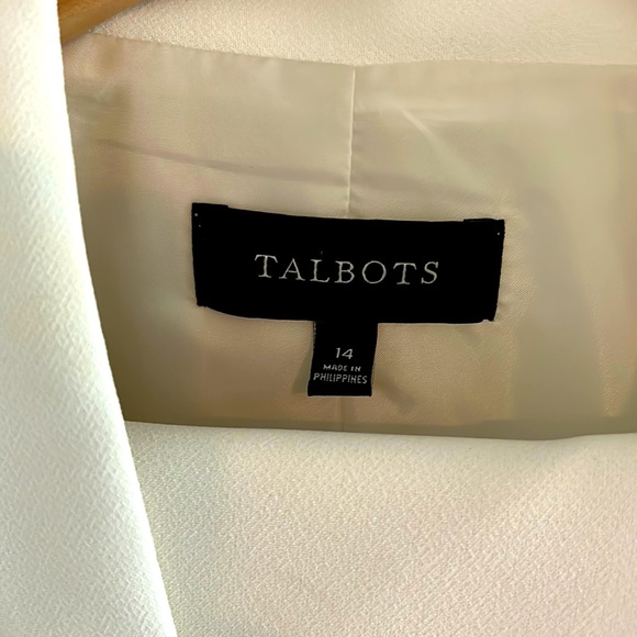 Talbots Other - Talbots lined peplum Ivory suit. Size 10 pants Size 14 jacket.  Worn once.